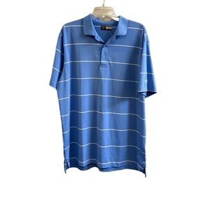 Men's Callaway Opti Dry Blue Striped Golf Polo Shirt. Size Large
